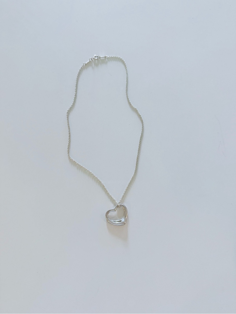 Tiffany & Co. Sterling Silver Elsa Peretti Open Heart Necklace - Silver